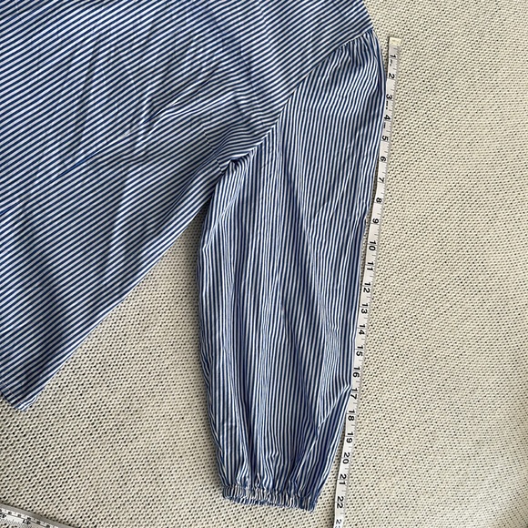 J Crew Blue and White Striped Blouse Size 16 - Picture 5 of 7